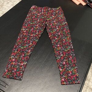 Boboli girls leggings, black with red, green and white